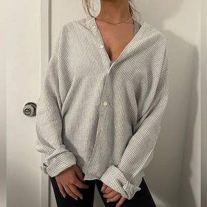 Asket Striped Linen Shirt - Unisex size L